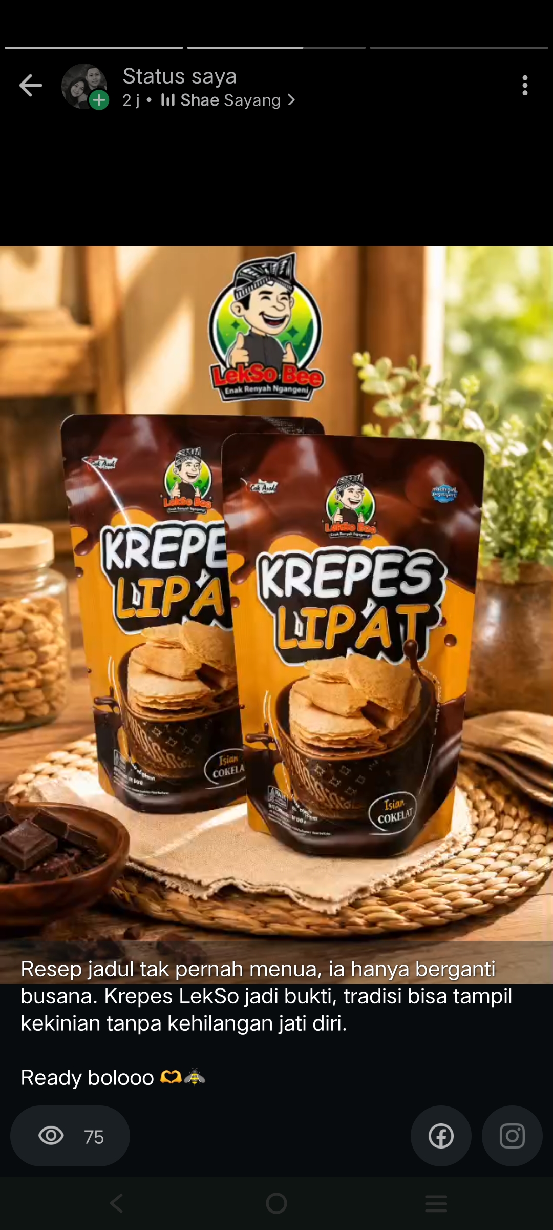 Krepes Lipat (isian coklat)